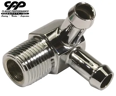 Chrome Chevy Ford Vacuum Port Fitting 90 Degree Fitting Factory Brake Booster • $25