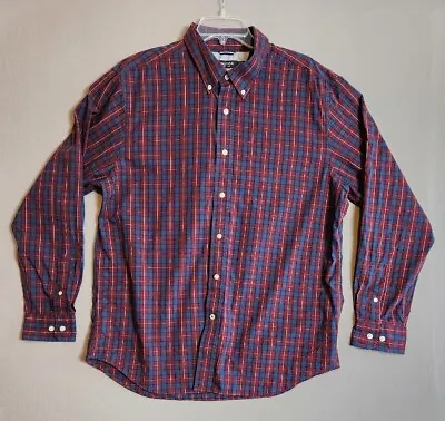 Nautica Shirt Men's Plaid Collared Multicolor Long Sleeve Button Up Size XL • $12.99