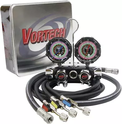 Vortech MV4H4P5EZ4 Valve Manifold R-134A 22 404A 410A 3 1/8  1.0% Gauges 5' • $378.99