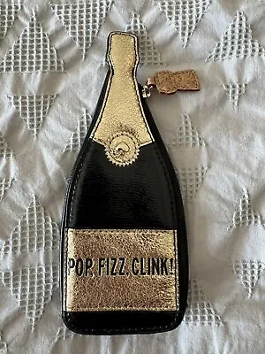 Kate Spade POP FIZZ CLINK Bubble Over Champagne Bottle Gold Coin Purse Change • £50.19