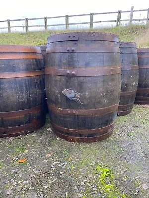 £69 • Buy Oak  Barrel 56 Gallon Hogshead Water Butt Planter Table Garden Feature