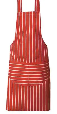 Butchers Stripe Apron For Men And Women Full Length With Double Pocket* Quality • £8.99