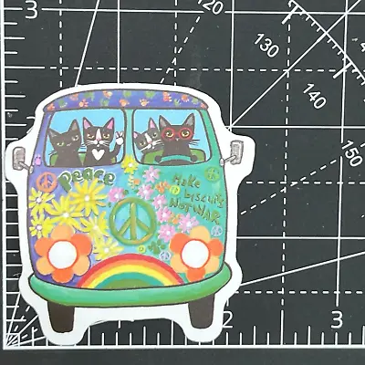 Cats Road Trip VW Bus Vinyl Decal Sticker Sticker MATTE Make Love Not War Peace • $4.99