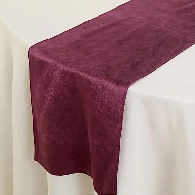 EGGPLANT 12x107  Premium Velvet Table Runner Wedding Reception Linens • $4.37
