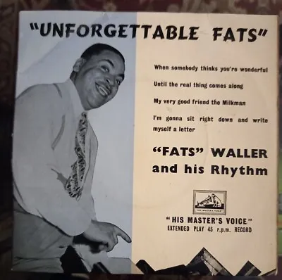 £2.99 • Buy FATS WALLER - Unforgettable Fats 45rpm EP HMV Records
