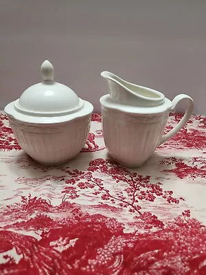 MIKASA Italian Countryside 4 1/2  Creamer And Sugar With Lid Excellent • $22