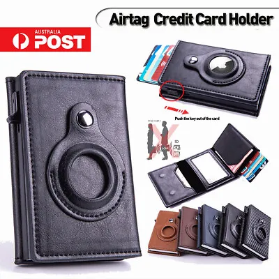 $20.99 • Buy Leather Airtag Wallet Card Holder Smart Anti-lost Protective Case Cover Wallet