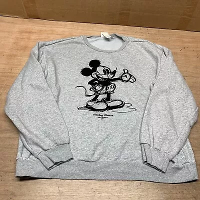 H&M Mickey Mouse Disney Crew Neck Women’s Sweatshirt Size Large Gray • $14.75