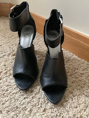 £9.99 • Buy Womens Missguided Black Faux Leather Peep Toe Shoes Size 6