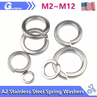 Stainless Steel Split Lock Washers M2 M2.5 M3 M4 M5 M6 M8 M10 M12 Spring Washer  • $1.79