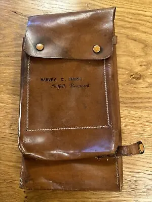 Vintage Military Leather Map Case • $99.47