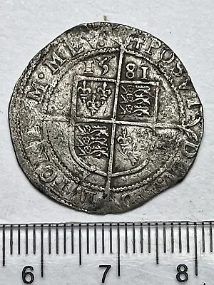 £85 • Buy 1581 Rare Date Elizabeth 1st Hammered Silver Sixpence (D634)