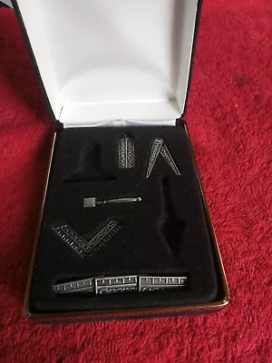 Vintage Freemason Masonic Metal Miniature Working Tools Boxed Set Case 2 Missing • $18