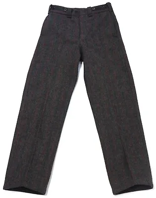 Vintage Woolrich MALONE WOOL HUNTING PANTS 32 X 33 Gray Windowpane Plaid USA • $154.99