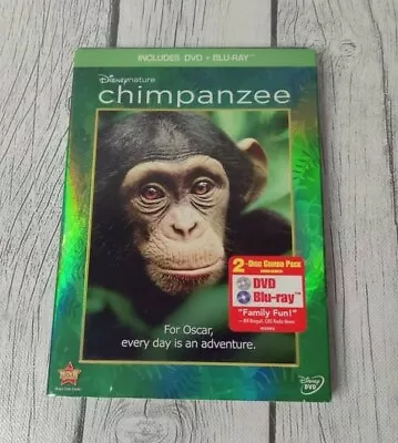 Chimpanzee Disney Nature (Blu-ray/DVD 2012 2Disc Set) NEW Sealed W/ SLIP COVER • $9.99