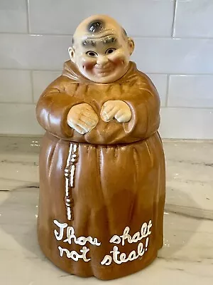 Vintage Original 1960 Cookie Jar Friar Monk Twin Winton Thou Shalt Not Steal! • $55