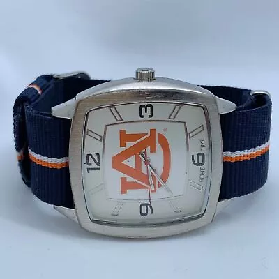 Auburn Tigers Retro Series Men’s Game Time Watch 42mm Silver Tone Nylon Runs • $18