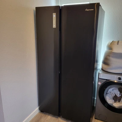 £400 • Buy Fridgemaster MS91520BFF Side-by-Side American Fridge Freezer - Black