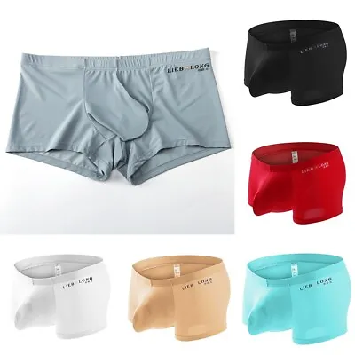 £3.96 • Buy Boxer Shorts Men Underwear Breathable Briefs Ice Silk M-3XL See-Through