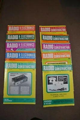 Vintage Radio Constructor Magazine 1973 (missing Mar Aug) Job Lot 10 Mags • £15