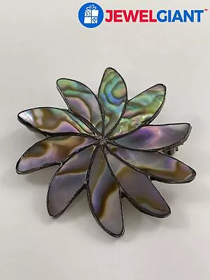 Taxco Sterling Silver Abalone Pin/ Pendant 37mm X 36mm 3.4 G #ey484 • $9.99