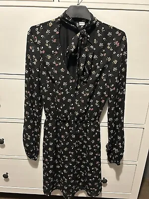 Size 6 H&M Black Flower Dress • £5