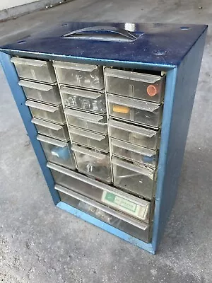 Vintage Akro Mils Metal Small Storage Organizer Plastic Drawers + • $25
