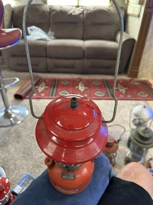 $30 • Buy Vintage 1966 Coleman Model 200A Red Single Mantle Gas Camping Lantern 3/66