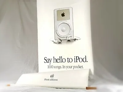 Original 2001 Apple Ipod Launch Poster / Banner 150cm Tall - Iconic! • $740.51