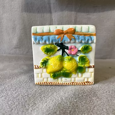 Vintage Lemon Tree Napkin Holder Ceramic • $14.99