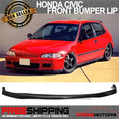 Fits 92-95 Honda Civic 2Dr EG SIR Style Unpainted Front Bumper Lip Spoiler PU • $52.82