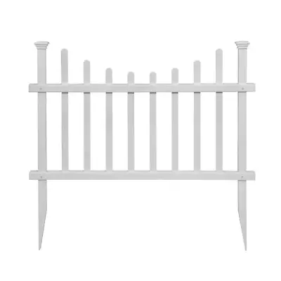 Vinyl Picket Fence Panel Kit 2-Pack 2.5 Ft. X 3.5 Ft. No-Dig Ground Stakes White • $79.74