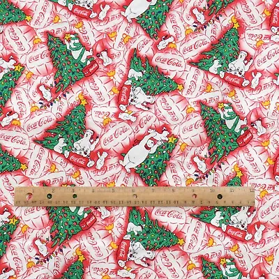 Vintage Coca Cola Polar Bear Fabric Spectrix Cotton 1.5 YD • $15.30