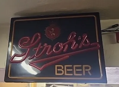 Vintage Stroh's Beer Lighted Sign - Opti-neon -  • $39.99