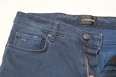 Men's J.Lindeberg DAMIEN Mid-Rise Skinny Fit Blue Tapered Jeans Size 32x34 • $29.87