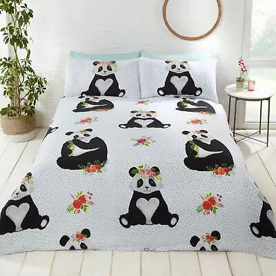 Pandas Single Duvet Cover And Pillowcase Set Bedroom Boys Girls Polycotton  • £13.25