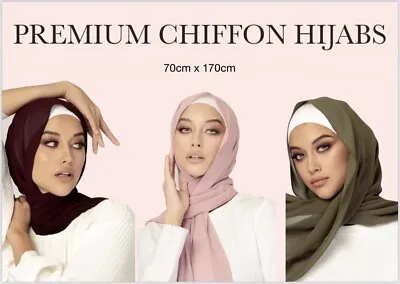 £3.90 • Buy Chiffon Scarf Hijab BUY 5 GET 1 FREE High Quality Elegant Sarong Wraps Maxi Soft