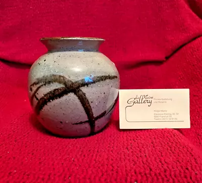 Vintage German Studio Art Pottery Vase/Jar Stoneware Glaze 1983 • $19.95