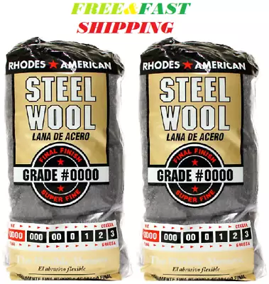 (2 PACK) Flexible Steel Wool Super Fine Grade #0000 American Rhodes Multi-use • $14.20