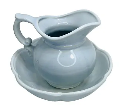 Vintage McCoy Light Blue Pitcher & Bowl Basin SET USA #7528; Marked • $24.99