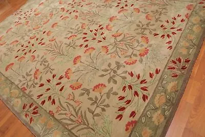 £199 • Buy Old Hand Made Beige Traditional Nain Floral Zieglar Oriental Wool Area Rug 