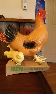 Vintage Blow Mold Union Products Lawn Ornaments Hen Chicks W/Box • $39.99