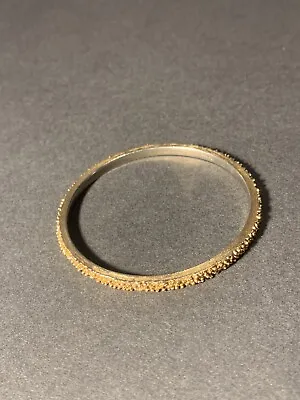 Vintage Crown Trifari Gold Tone Diamond Cut Bangle Bracelet • $15