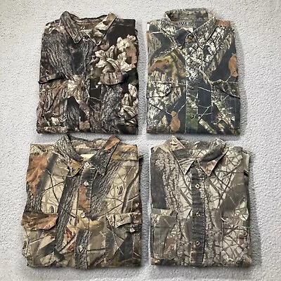 Lot Of 4 Vtg Mossy Oak Realtree Camo Long Sleeve Button Hunting Shirts 2XL • $59.99