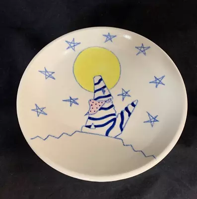 Southwestern Design Howling Wolf Moon Stars Hand Thrown Painted Signed Pottery • $24.99