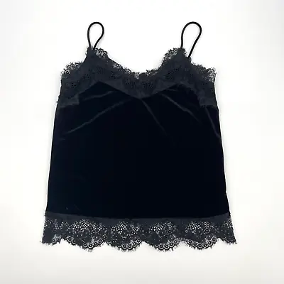 $20 • Buy Zara Basic Womens Size XS Black Velvet Lace Camisole Top
