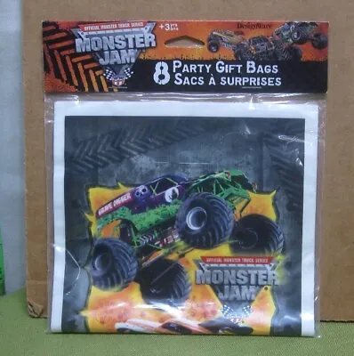 MONSTER JAM Party Gift Bags Happy Birthday NWT Grave Digger Trucks 2007 • $20