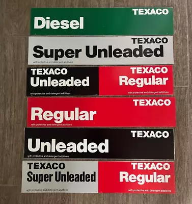 Vtg TEXACO Metal Gas Pump Oil Service Station Signs Lot Of 6 • $90