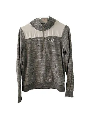 Victoria Secret Half Zip PINK Pullover Gray And White Woman’s Size Small • $12