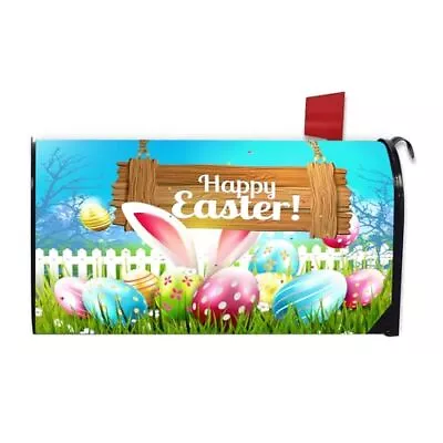 Happy Easter Mailbox Covers Spring Mailbox Wraps Post Letter Easter Bunny Eggs • $10.11